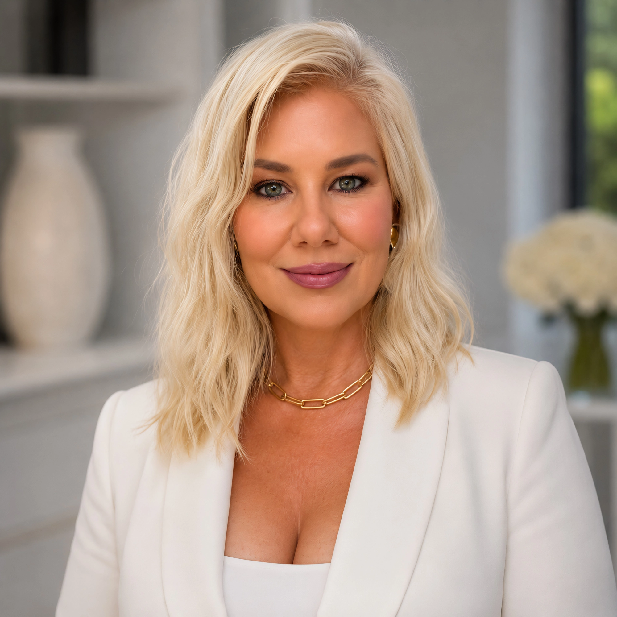 Portrait of Kylie Nolan, makeup artist and educator, in studio